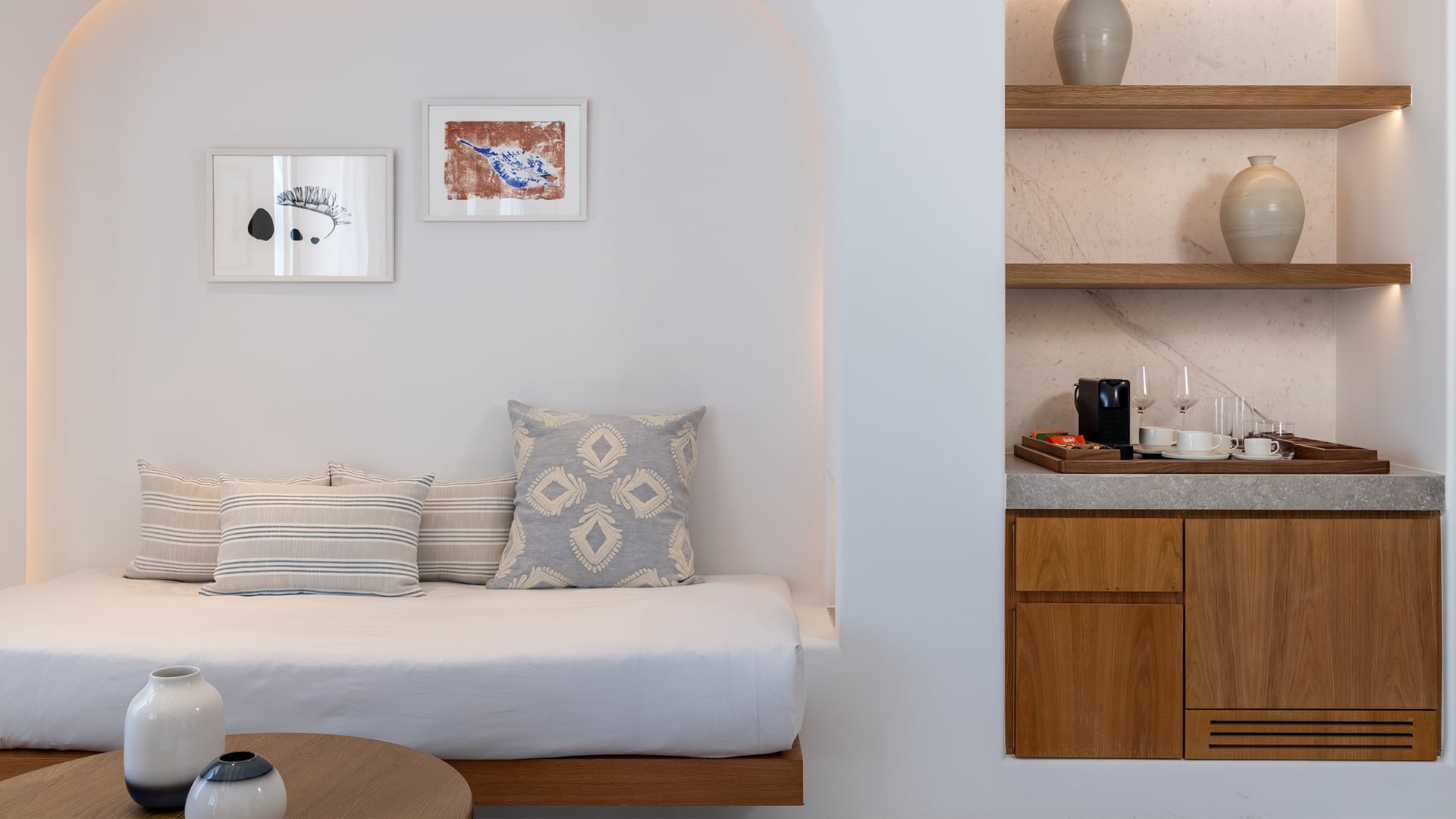 Sandblu rooms gallery l 0000 Premium Sea View Room Living Room and Mini Bar